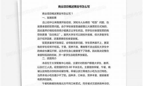 创业项目概述怎么写(创业项目的商业模式怎么写)_https://www.gen-fastener.com_大商所_第1张